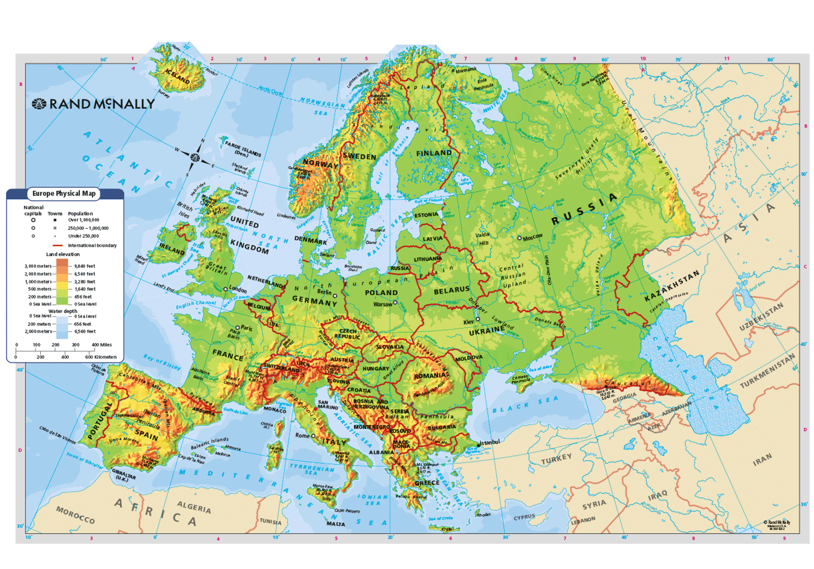 Physical Map Of Europe Map Of World