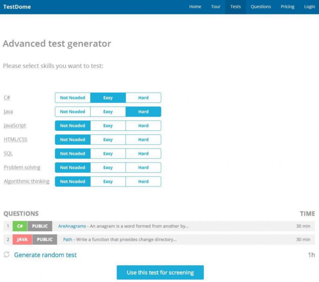 TestDome – Best for Pre-Employment Testing