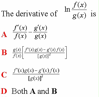 Quiz 3 : Differentiation Of Natural Log Functions - Trivia & Questions