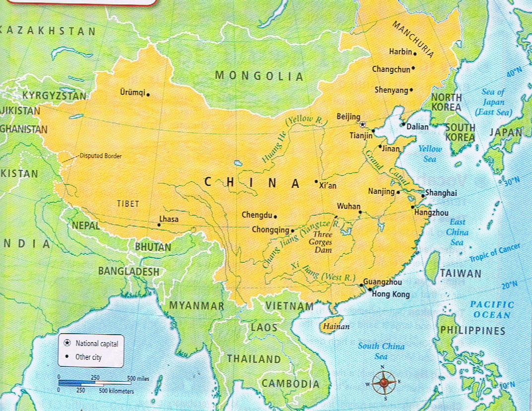 Countries That Border China Map