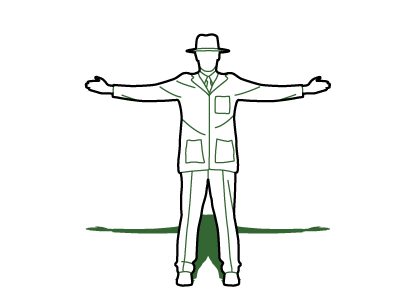 Full length of cricket umpire signalling out during match from Pikwizard